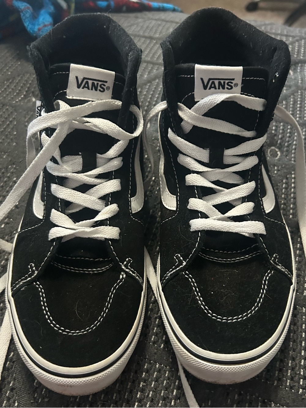 Vans Black & White High-Top Skate Sneakers